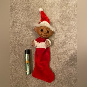 Vintage red Mithy troll Christmas stocking